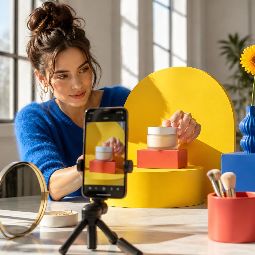 Créatrice de contenu au travail